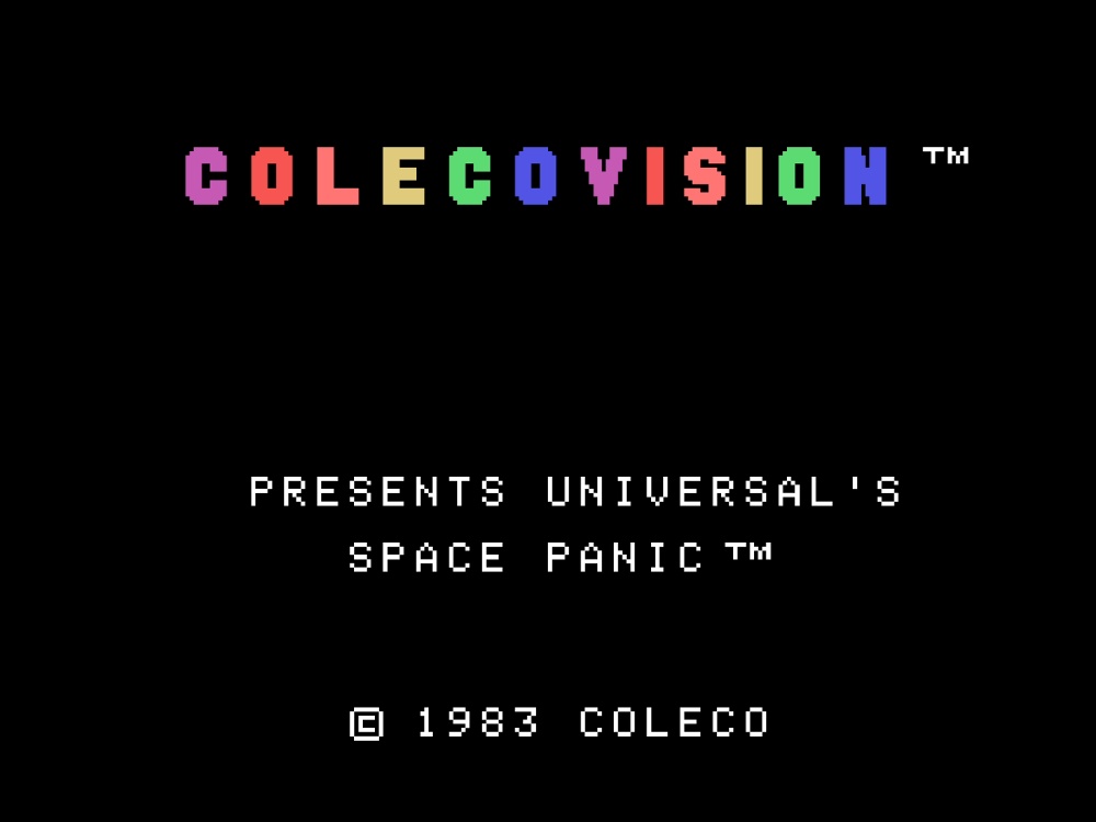 Title Screen of Space Panic for Colecovision
